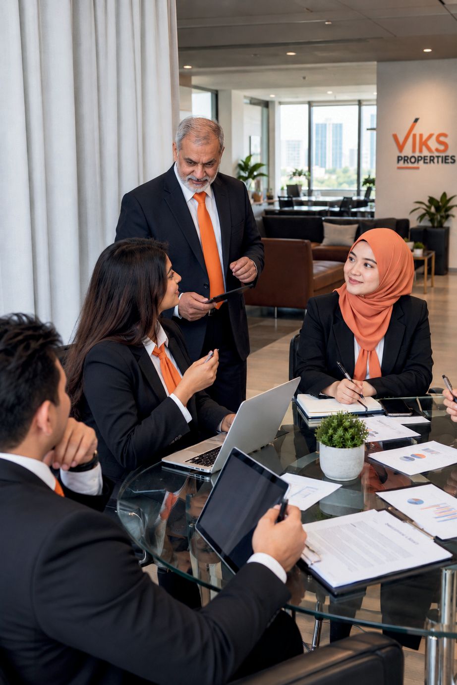 VIKS consultants in a client meeting at the VIKS office