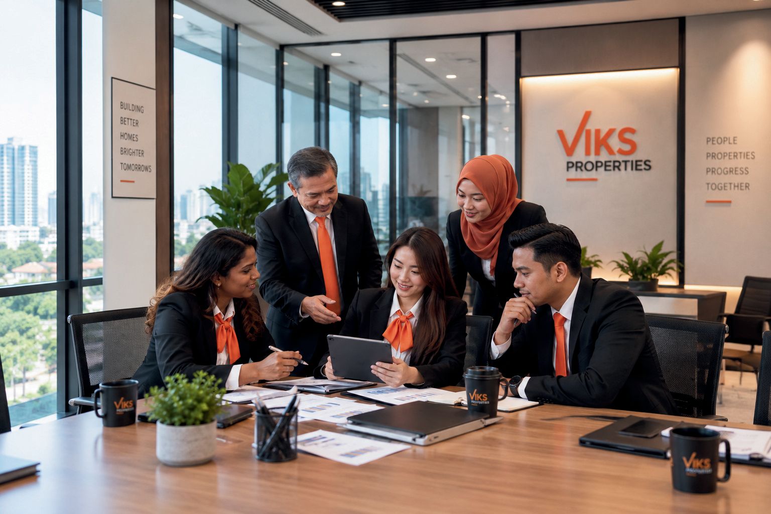Project marketing meeting in the VIKS Properties office